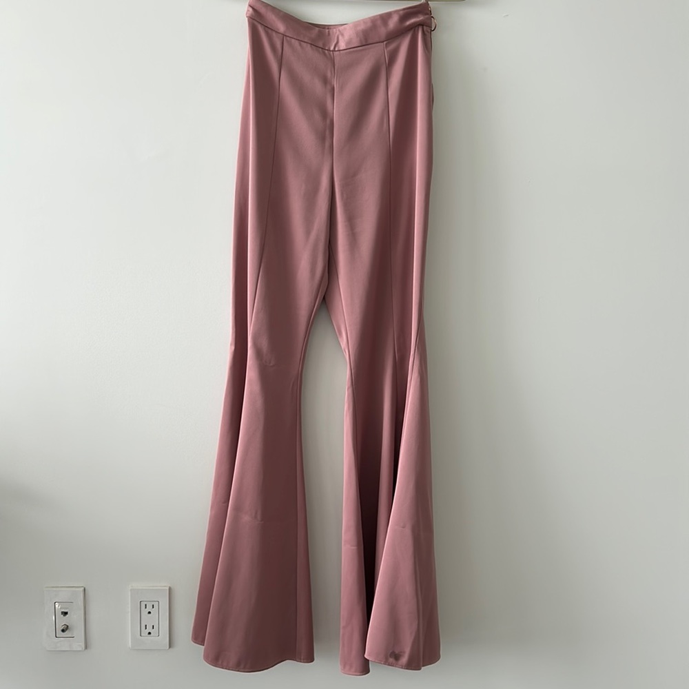 Pink satin bell, bottom pants